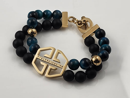 Beinire Tenacity Bracelet - Blue Tiger Eye & Gold