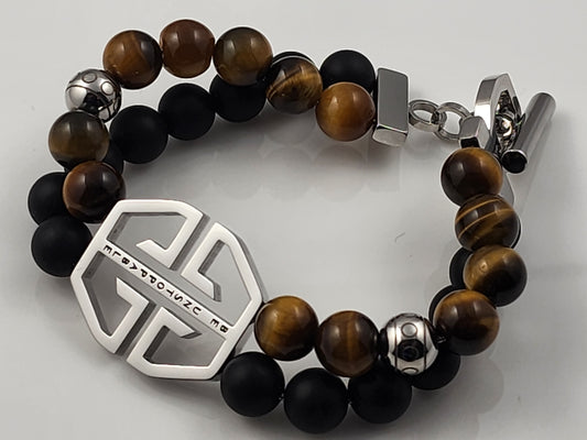 Beinire Tenacity Bracelet - Brown Tiger Eye & Silver